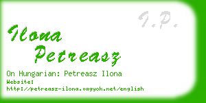 ilona petreasz business card